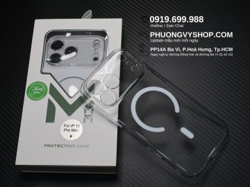 Ốp cứng Memumi Slim Magsafe trong suốt iPhone 18 Pro Max 6.9"